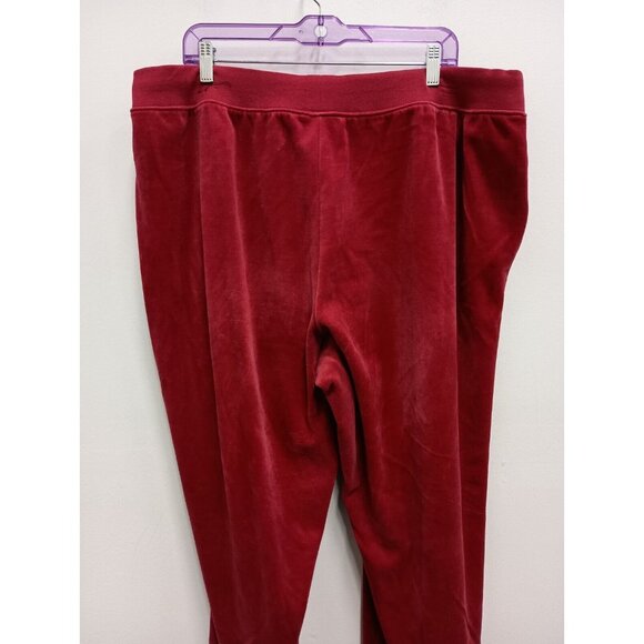 Vintage 90s Just My Size Womens Velvet Pants 22/24 Red Embellished Active - Picture 5 of 9